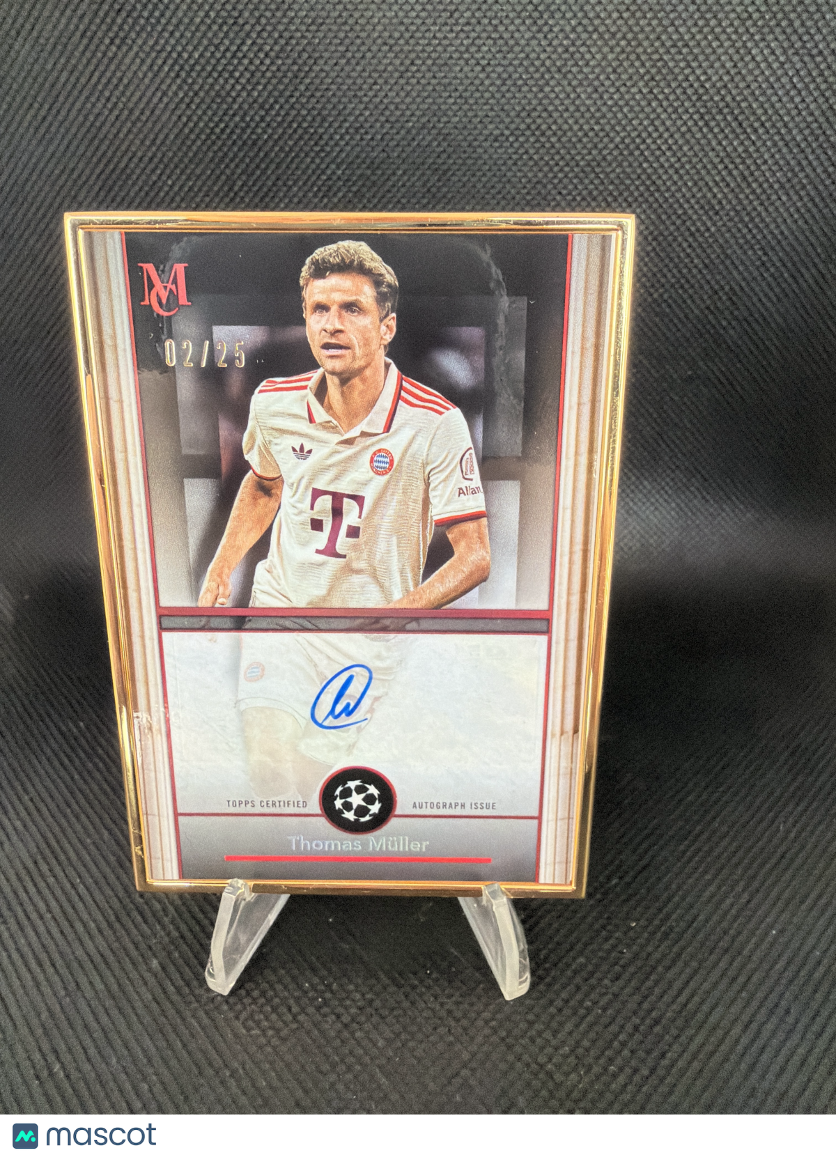 2025 Topps Museum Collection Thomas Muller Gold Frame Ruby Auto /25 FA-TM