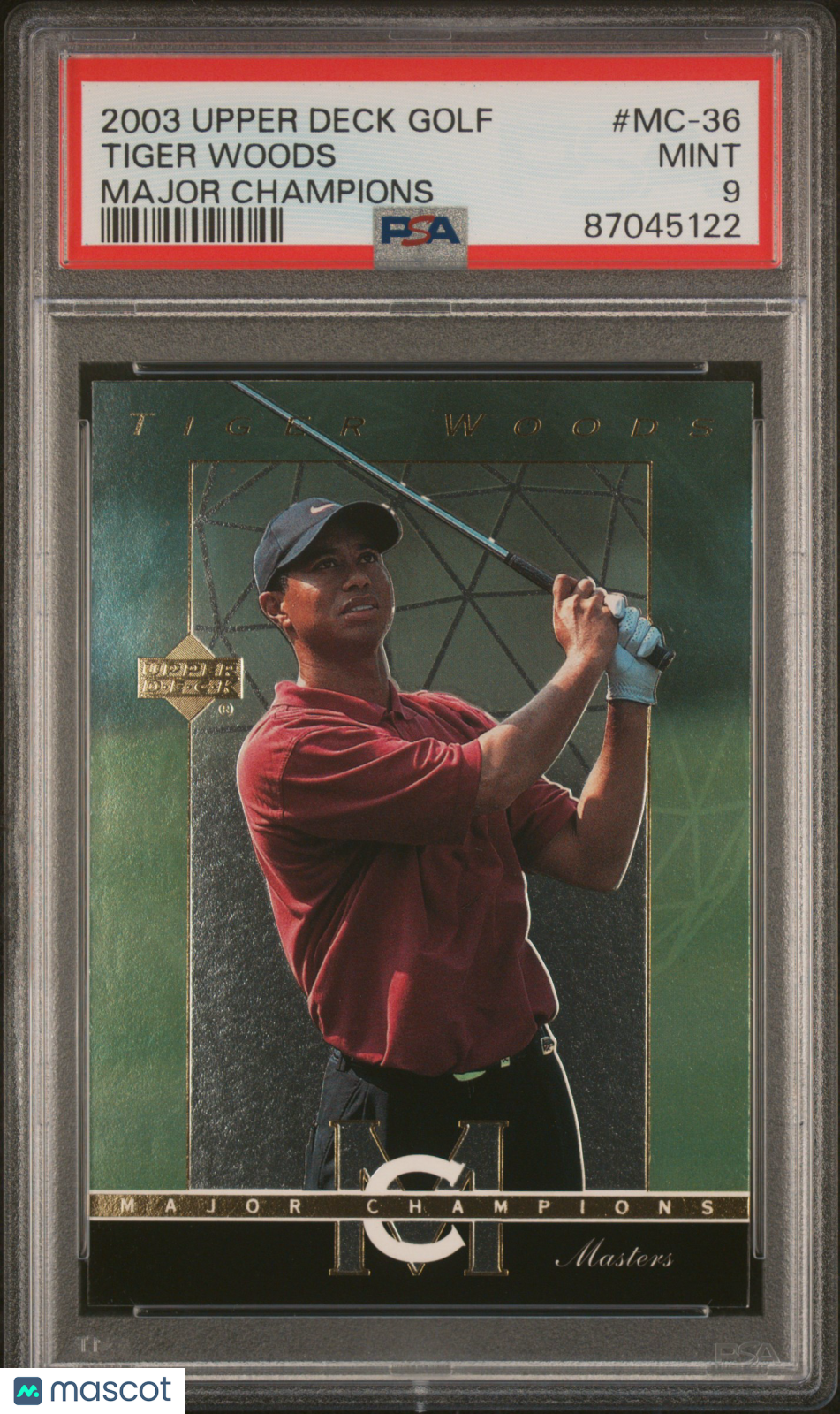 2003 Upper Deck Major Champions Tiger Woods #MC-36 PSA 9