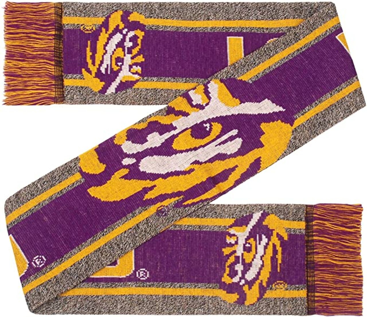 LSU Tigers Grey Big Logo Wordmark Scarf