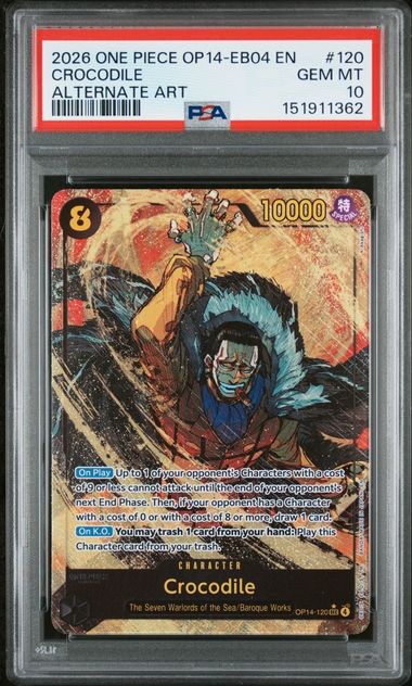 2026 ONE PIECE OP14-EB04-THE AZURE SEA'S SEVEN #120 CROCODILE ALTERNATE ART