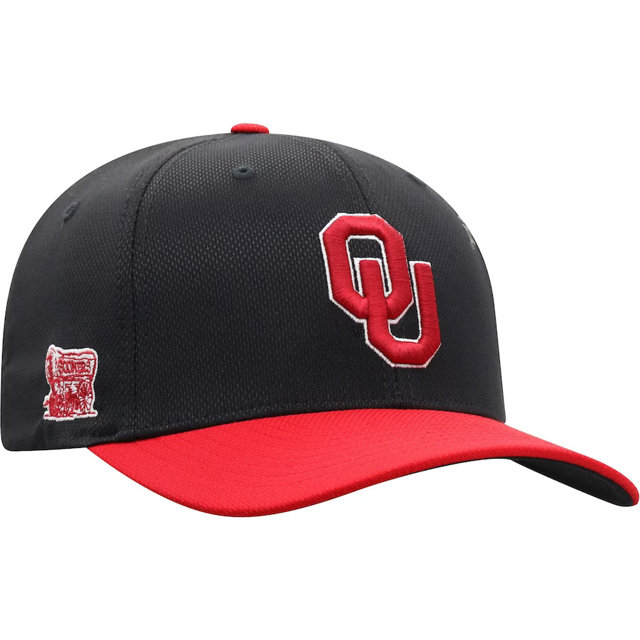 Oklahoma Sooners Black/Maroon Top of the World Flex Fit Hat