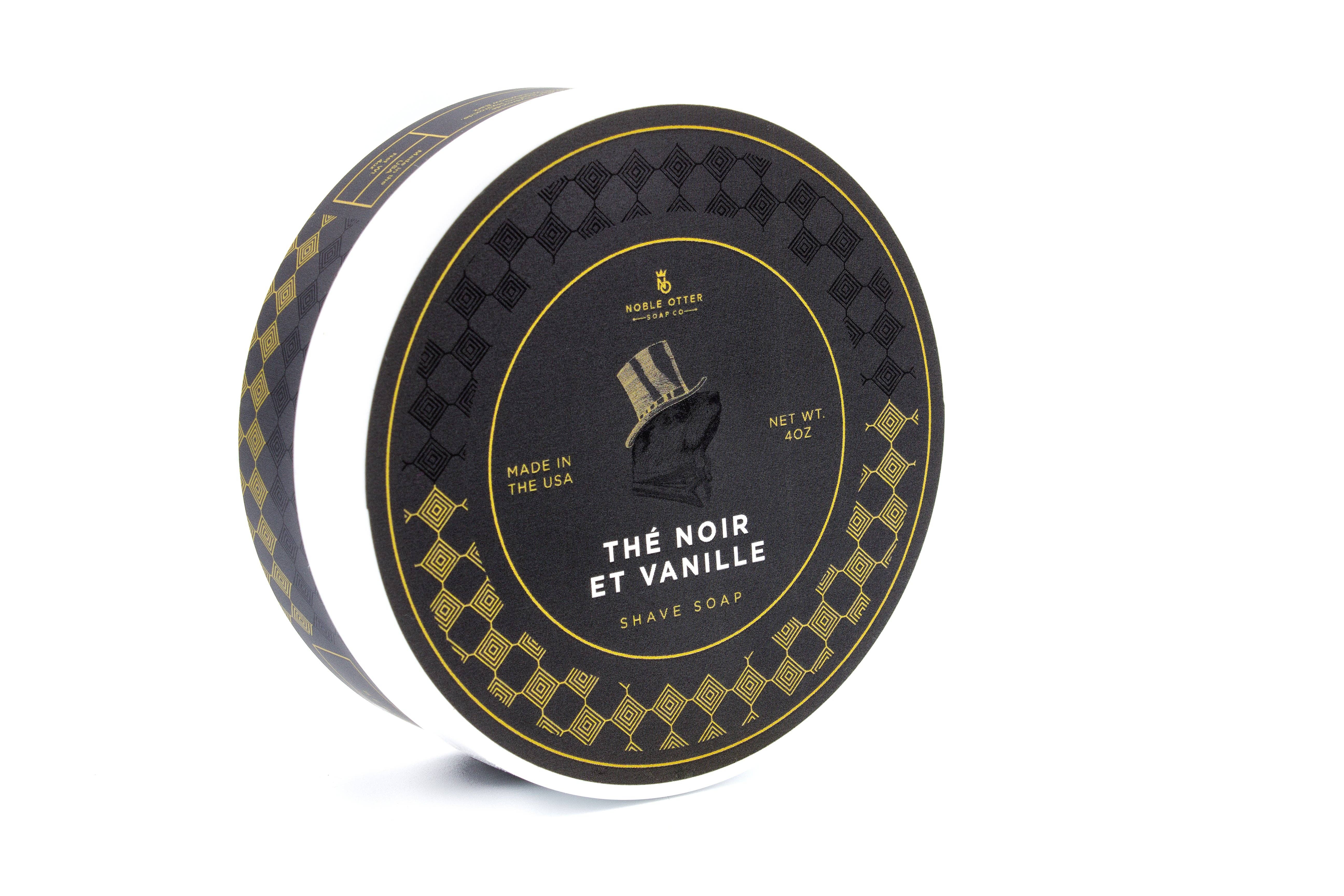 Noble Otter Soap Co. - Thé Noir et Vanille Shave Soap: 4oz Jar