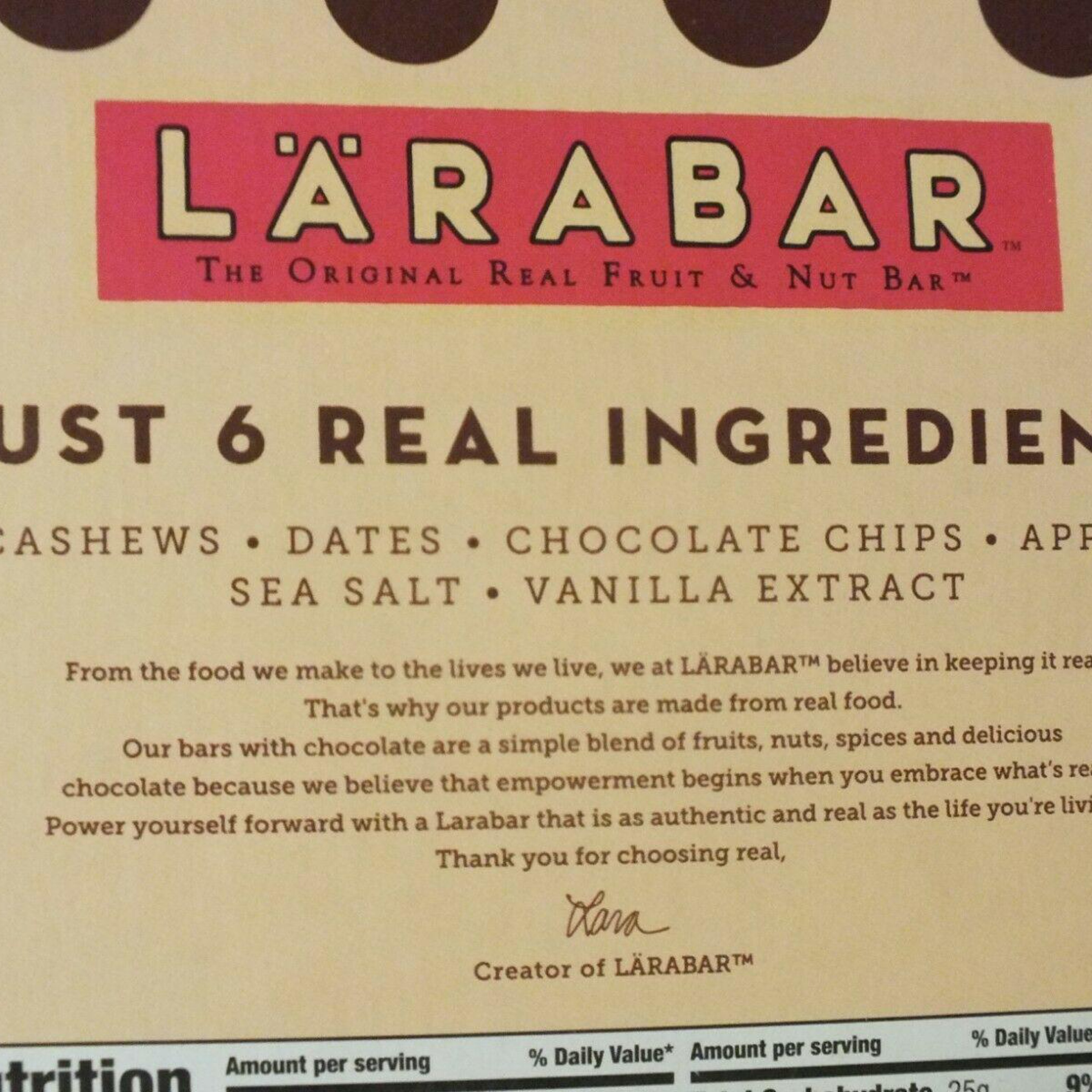 Larabar Chocolate Chip Cookie Dough Fruit & Nut Bar