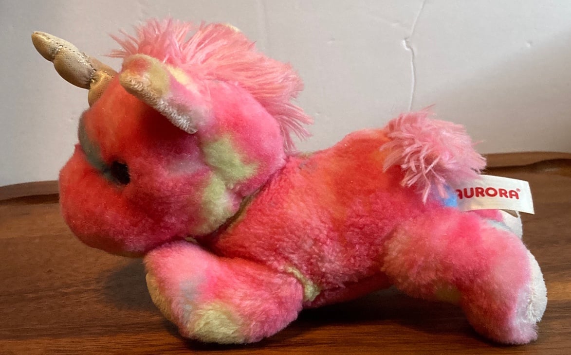 Jellyroll the Small Stuffed Pink Unicorn Bright Fancies by Aurora
