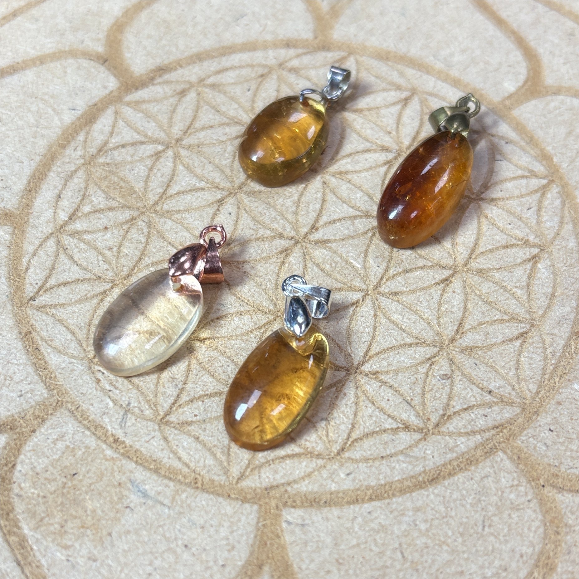 Pendentif en Citrine Ovale - 2x1cm — stock Valence