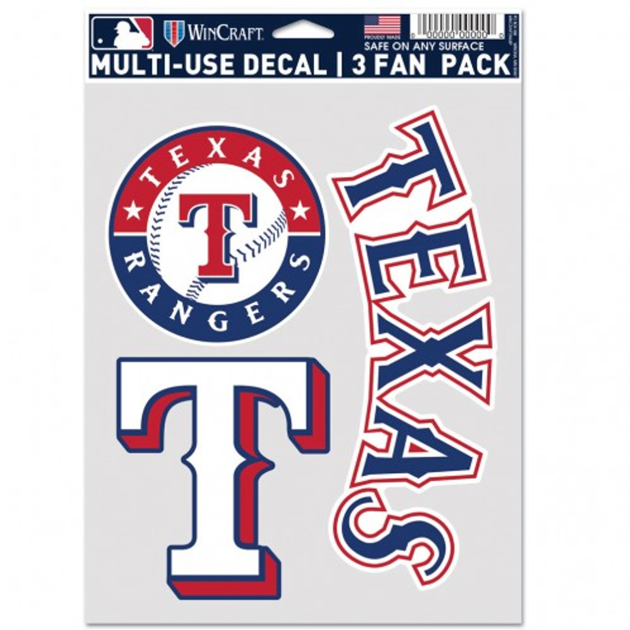 Texas Rangers Multi Use 3 Pack Fan Decals