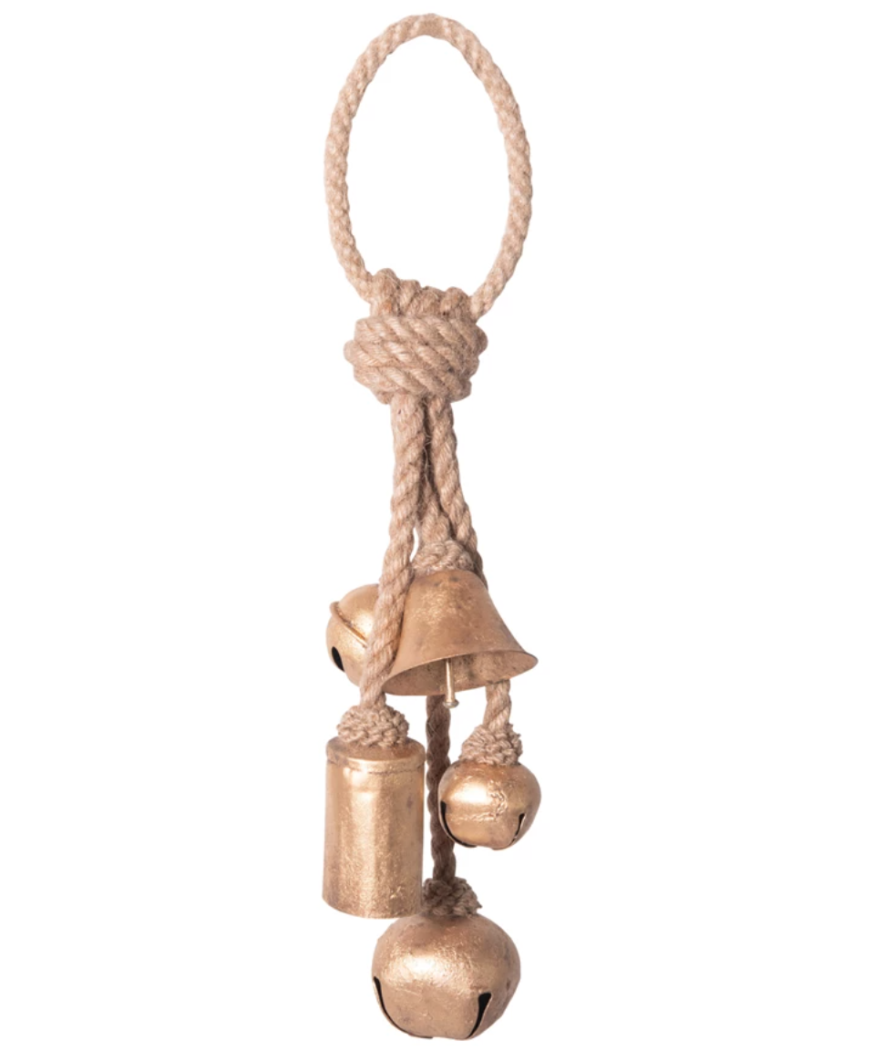 Decorative Metal Bells on Jute Hanger