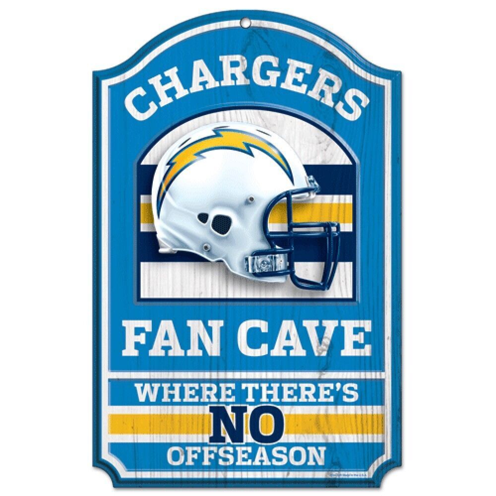 Los Angeles Chargers Wood Fan Cave Sign