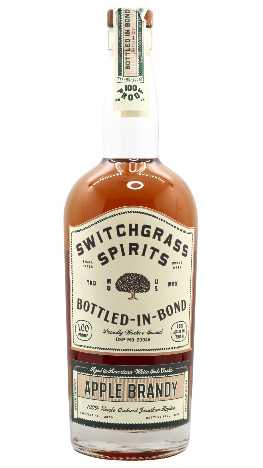 Switchgrass Spirits Apple Brandy Bottled In Bond