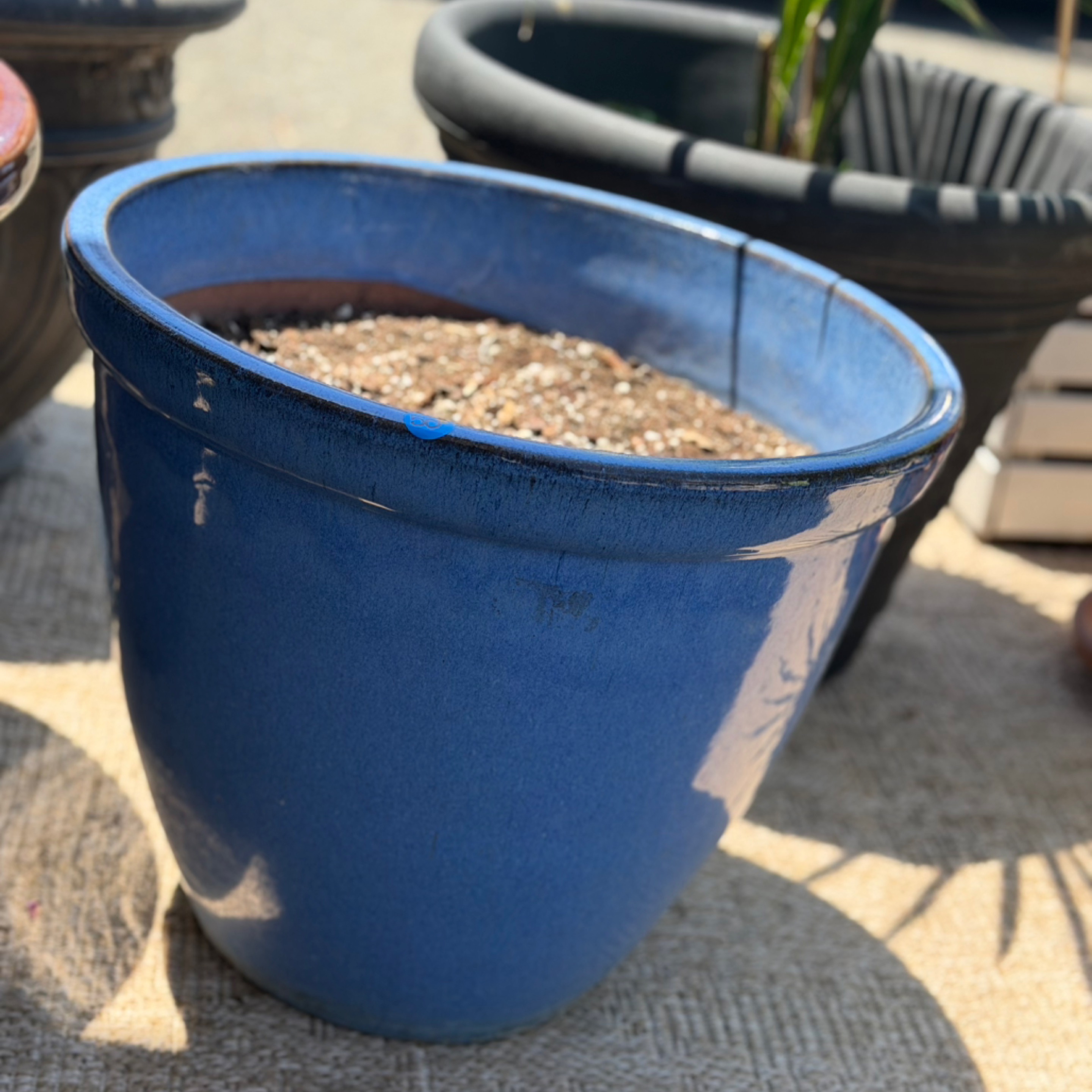 Blue ceramic pot