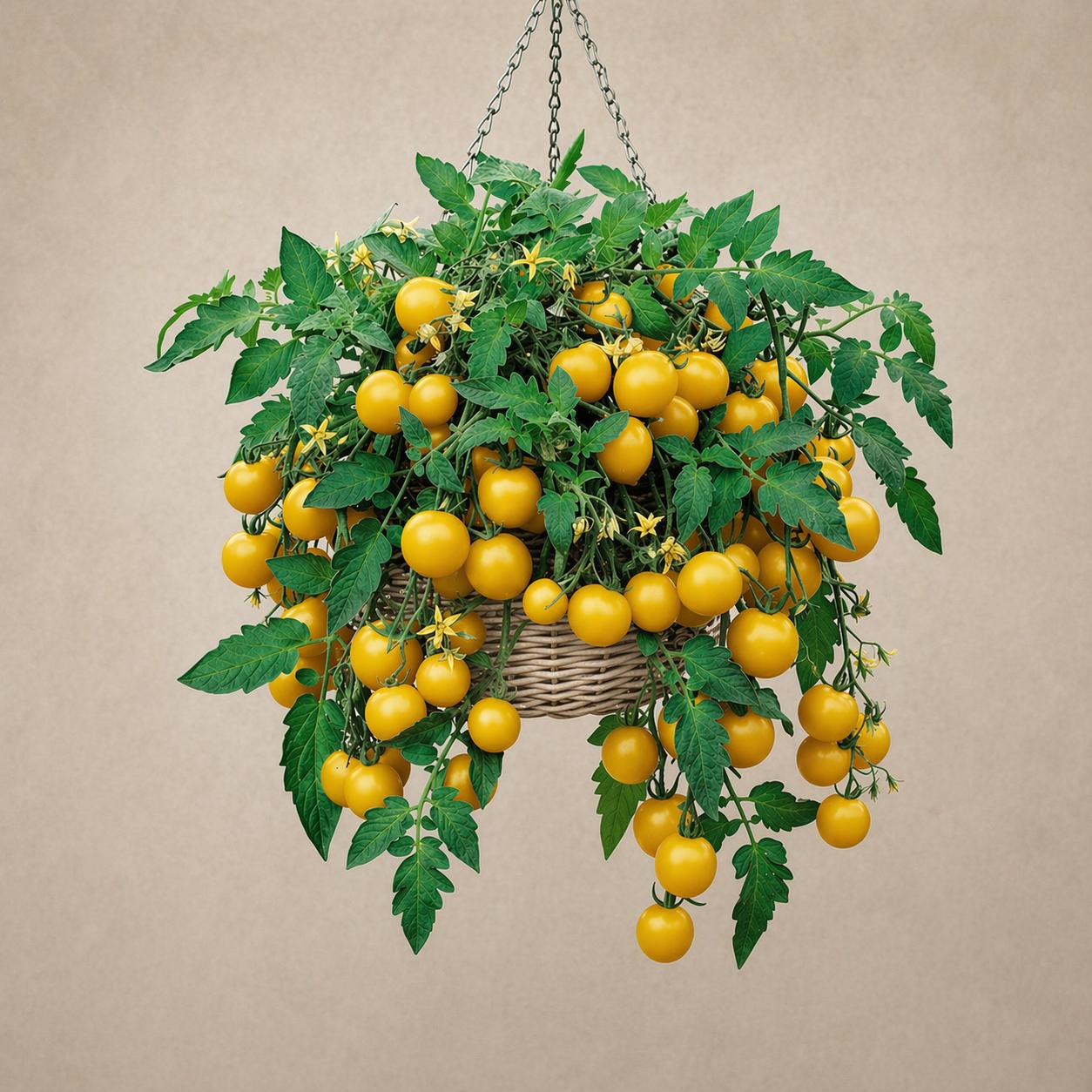 Tumbling Tom Yellow - 2x Mini Plug Plants - Yellow Cherry Tomato Outdoor/Indoor