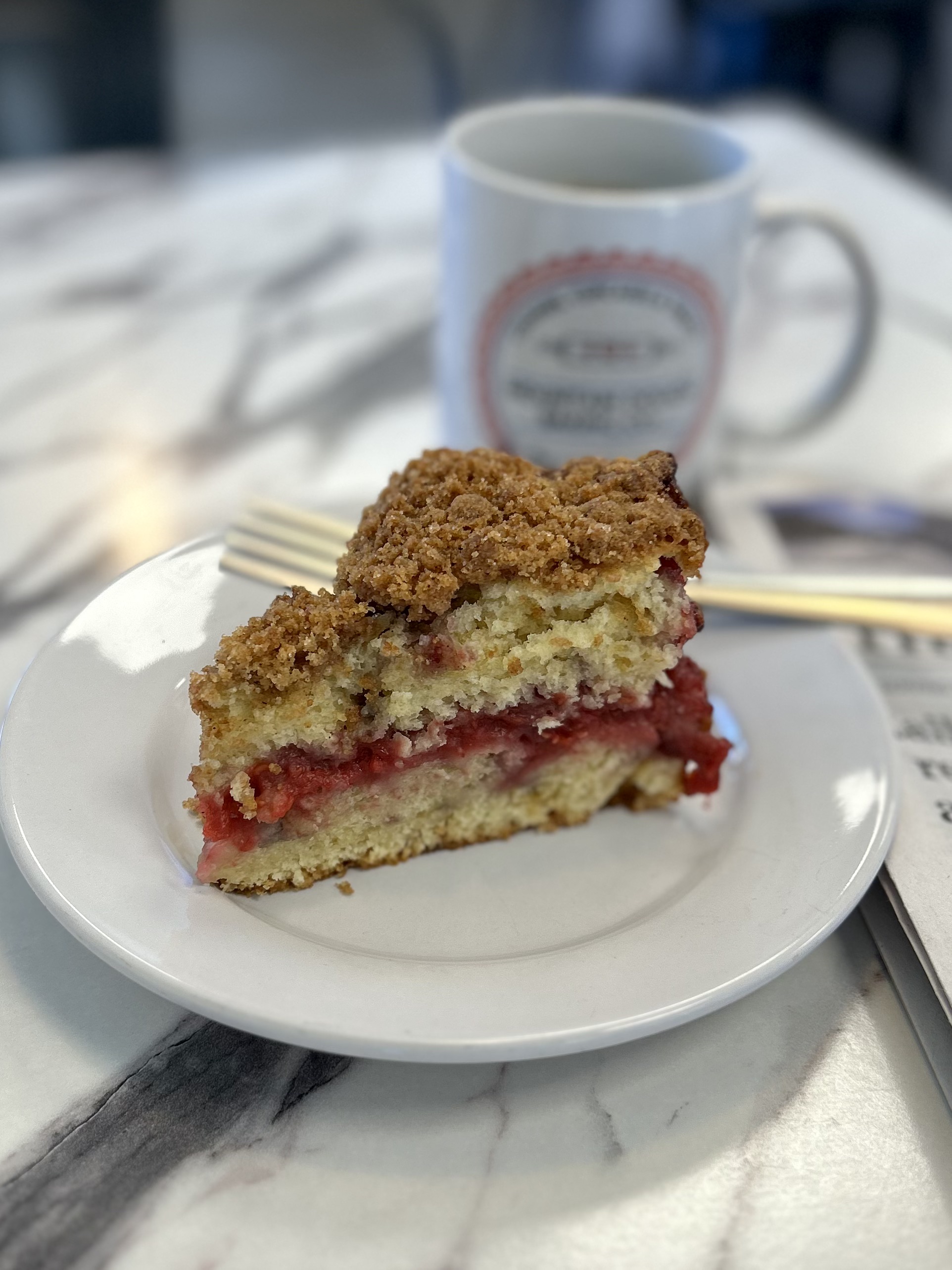 Whole Coffee Cake:  Strawberries & Cream (8 pieces)