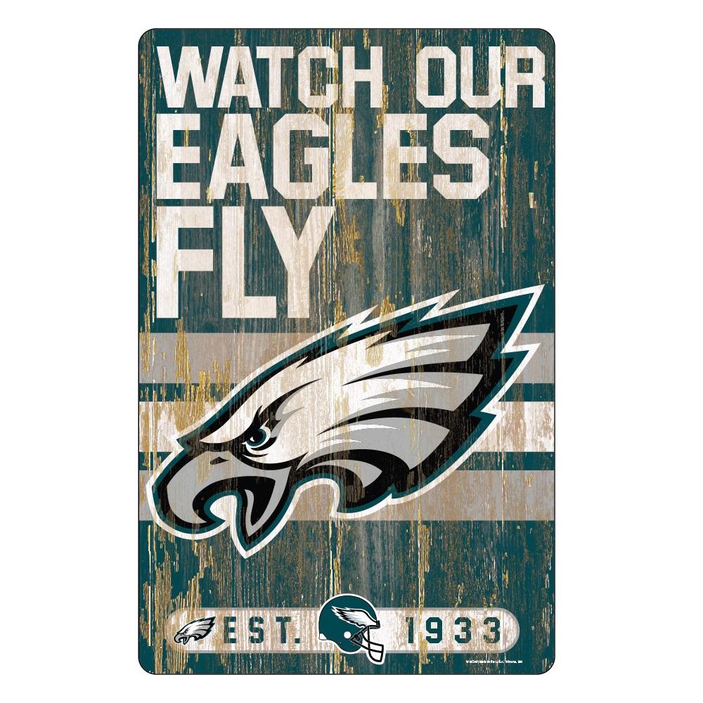 Philadelphia Eagles Wood Slogan Sign 11x17"
