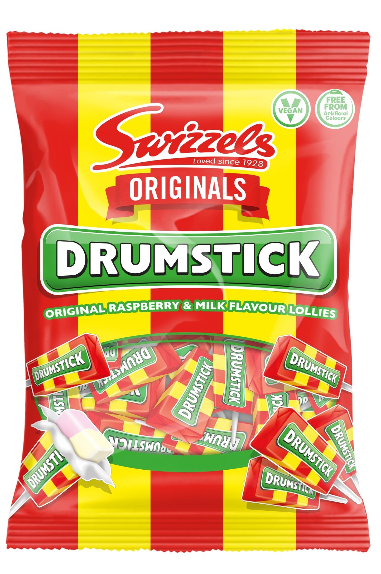 Swizzels UK Original Drumstick Candy Soft Lollipops 120g 12ct Tray