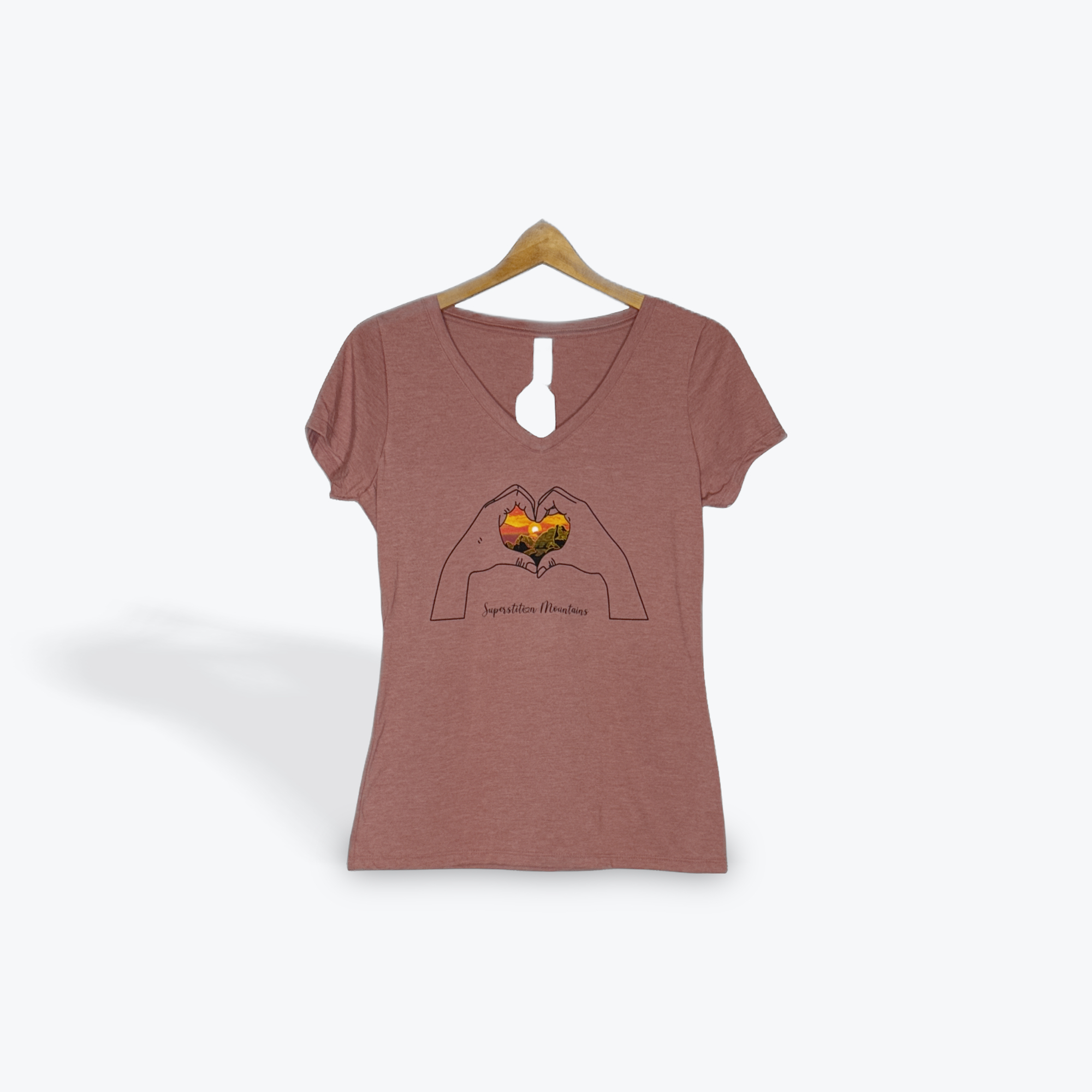 Hand Heart Desert-v neck