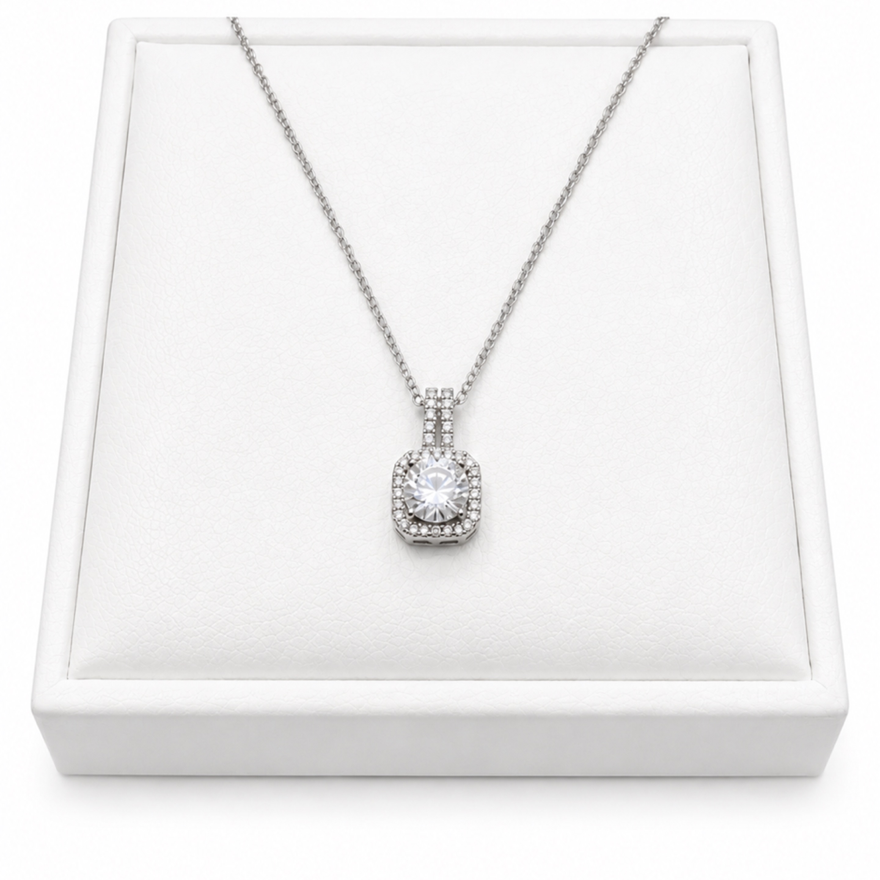 Moissanite Square Pendant/Necklace 