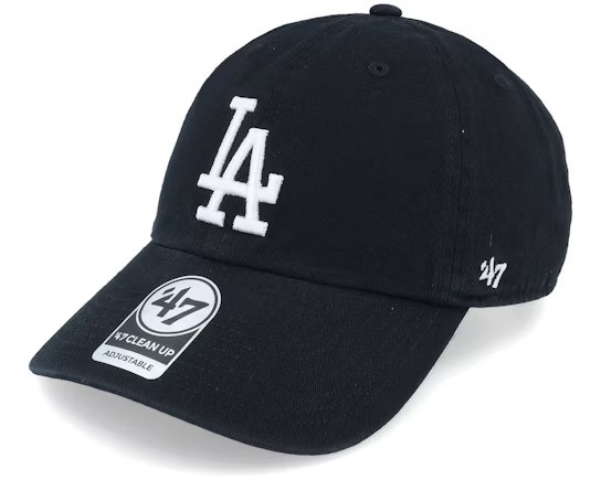 Los Angeles Dodgers Black and White '47Brand Cleanup Adjustable Hat