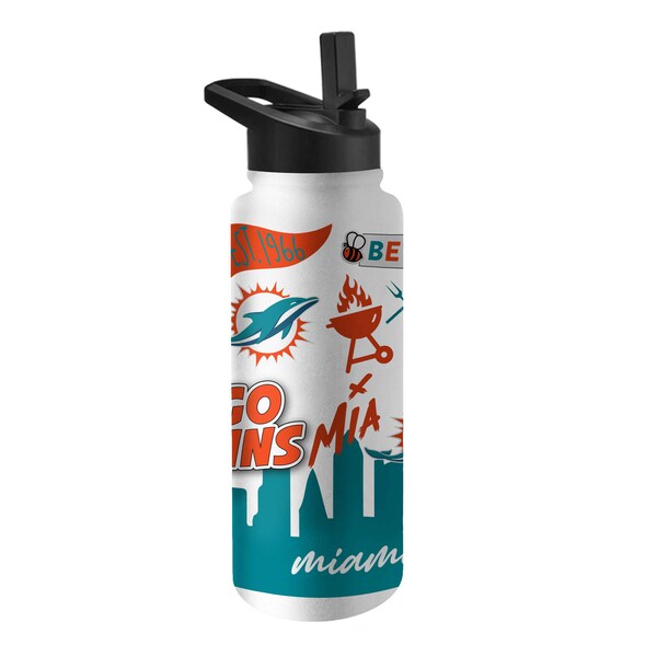 Miami Dolphins Native Quencher Stainless Steel Bottle 34oz