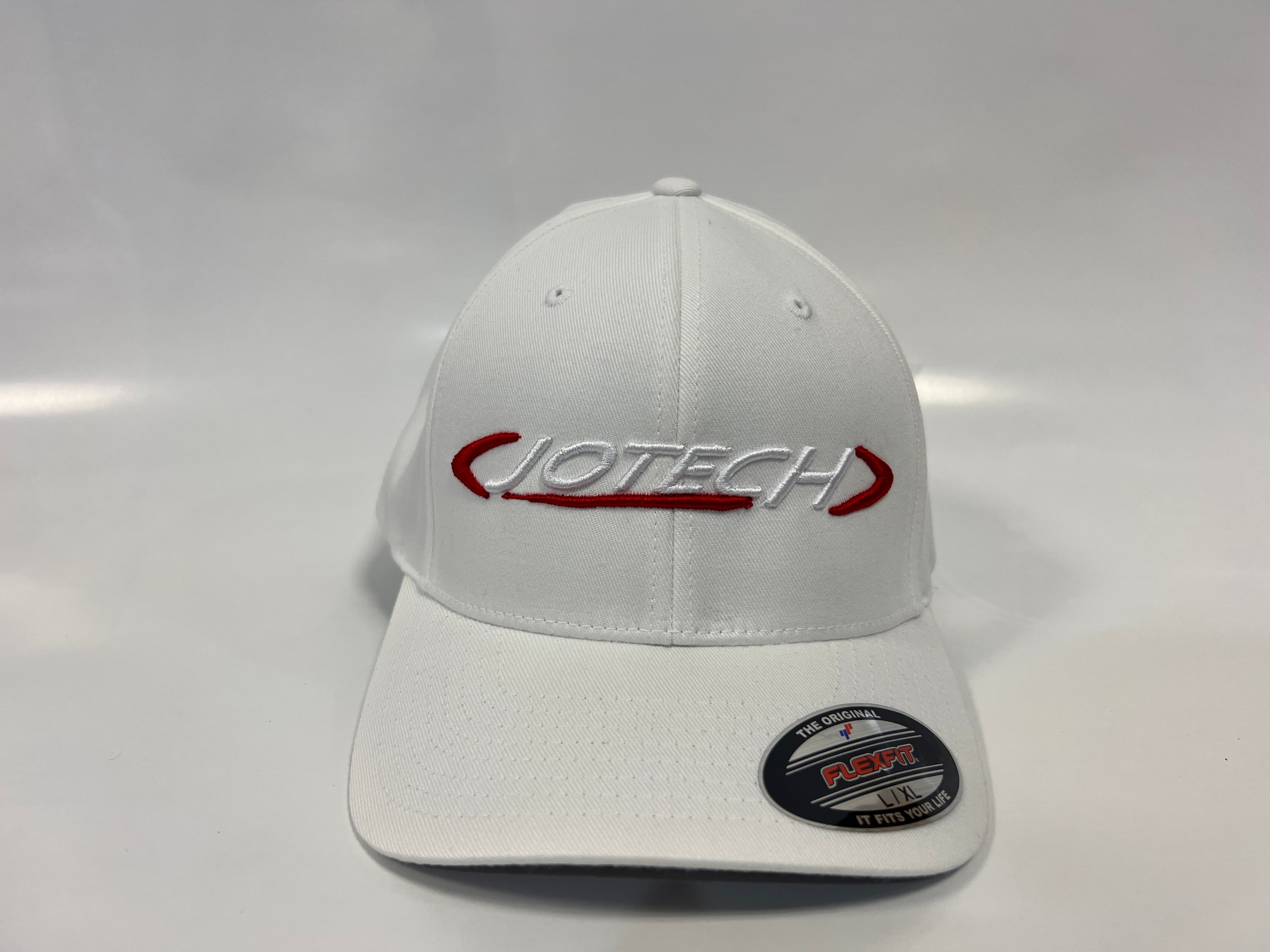 Hat - White Fitted Jotech (White / Red logo)