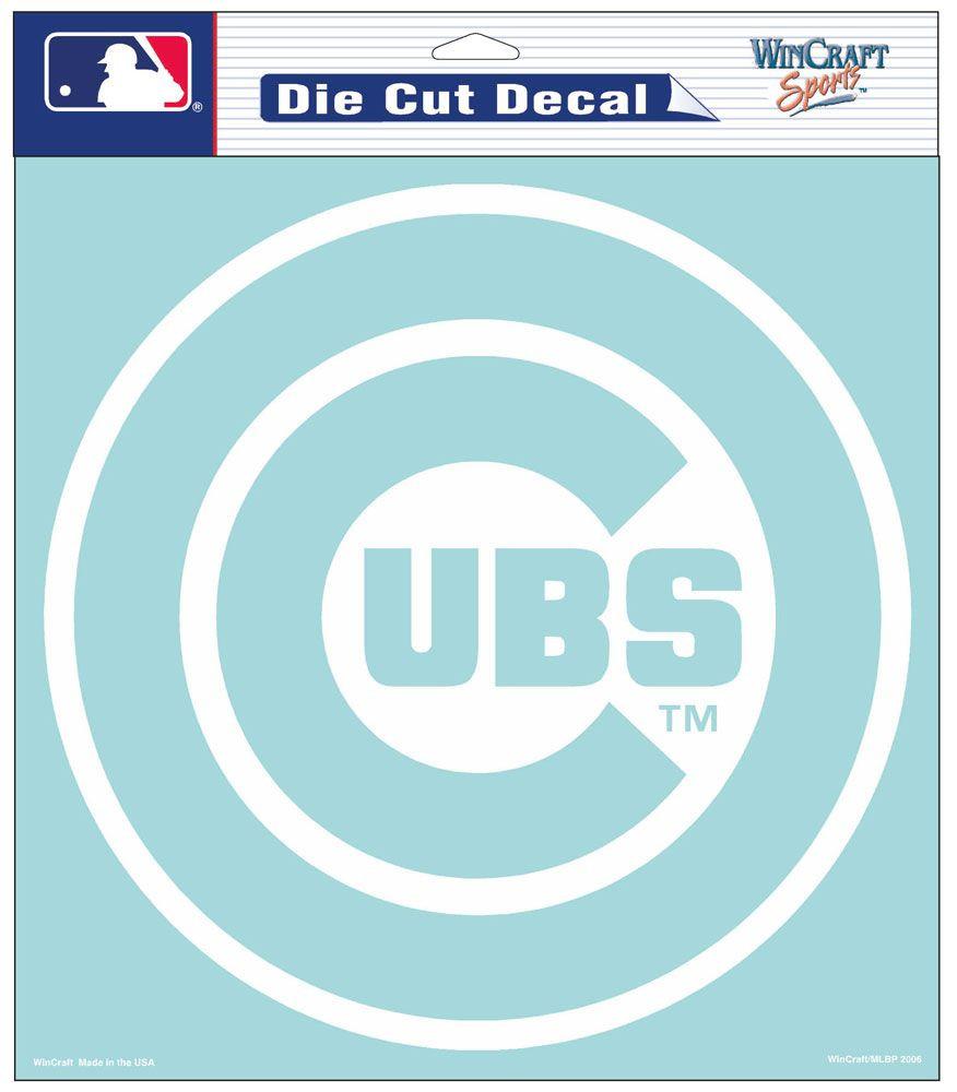Chicago Cubs White Perfect Cut Decal 8x8"