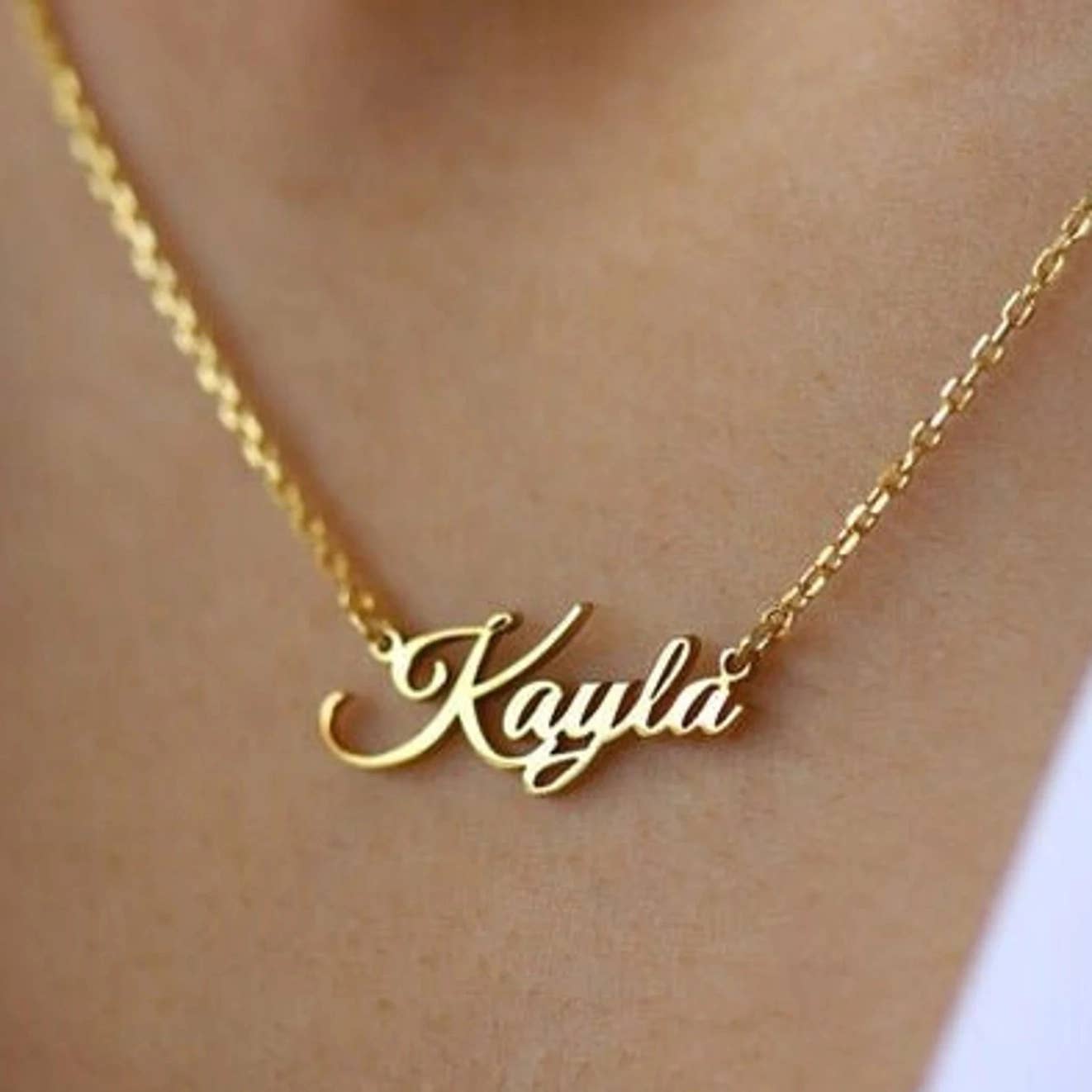14k Solid Gold Name Necklace-Customized Necklace, 50 Microns