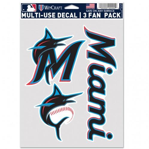 Miami Marlins Multi Use 3 Pack Fan Decals