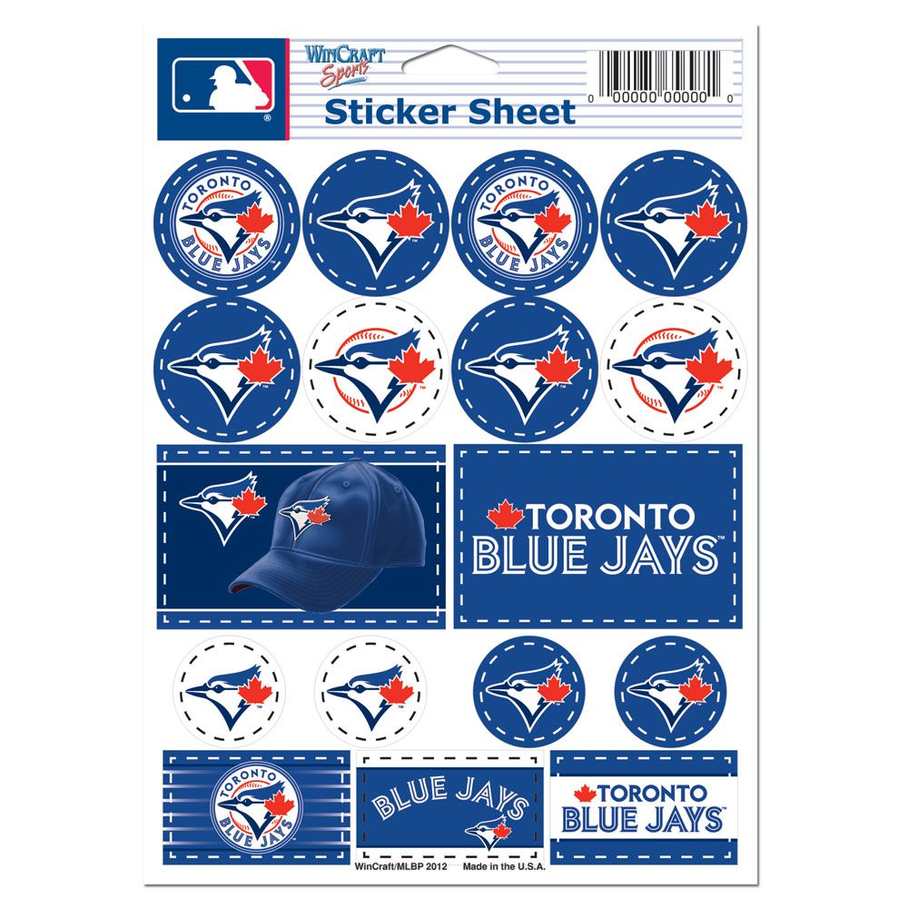 Toronto Blue Jays Vinyl Decal Sheet 5x7"