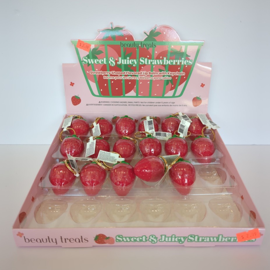 Beauty Treats Sweet & Juicy Strawberries Lip Balm with Keychain