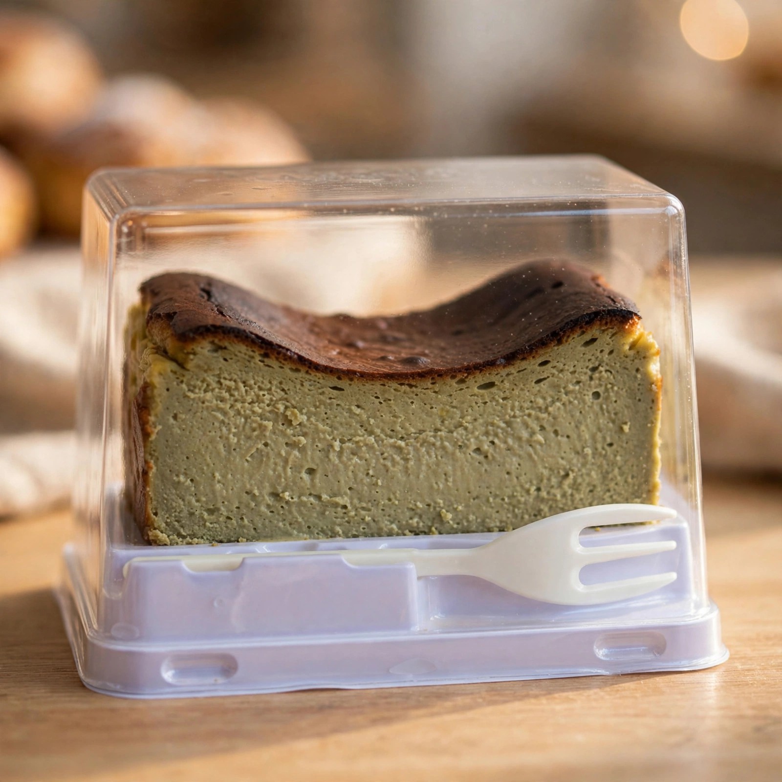 Pistachio Matcha Basque Cheesecake β HoneyMe Bakery, Bellevue