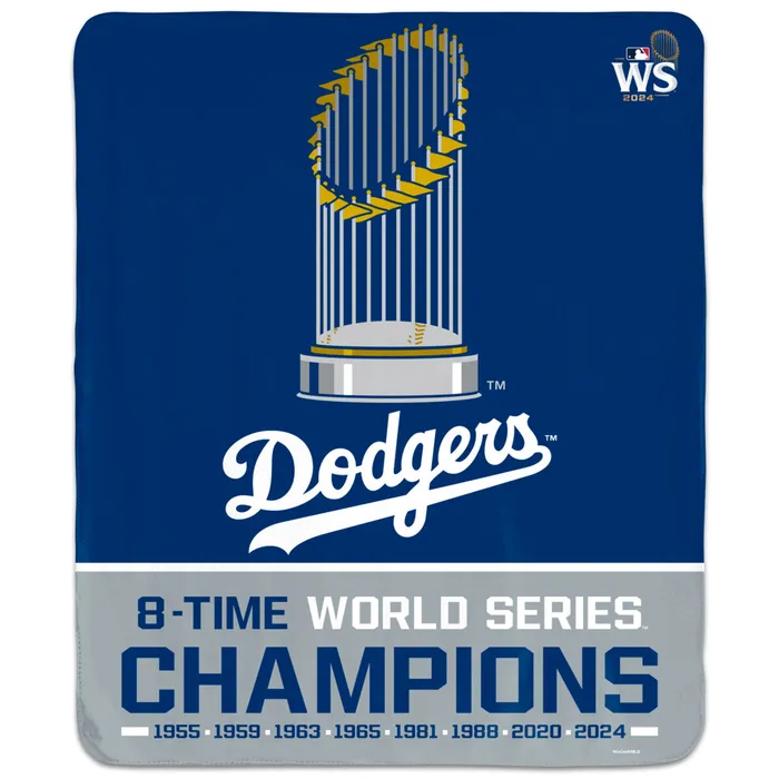 Los Angeles Dodgers 8-Time World Champion Winning Image Blanket 50x60"