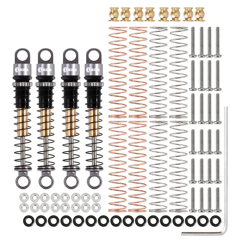 43mm Aluminum Threaded Double Barrel Shocks SCX24 Grey