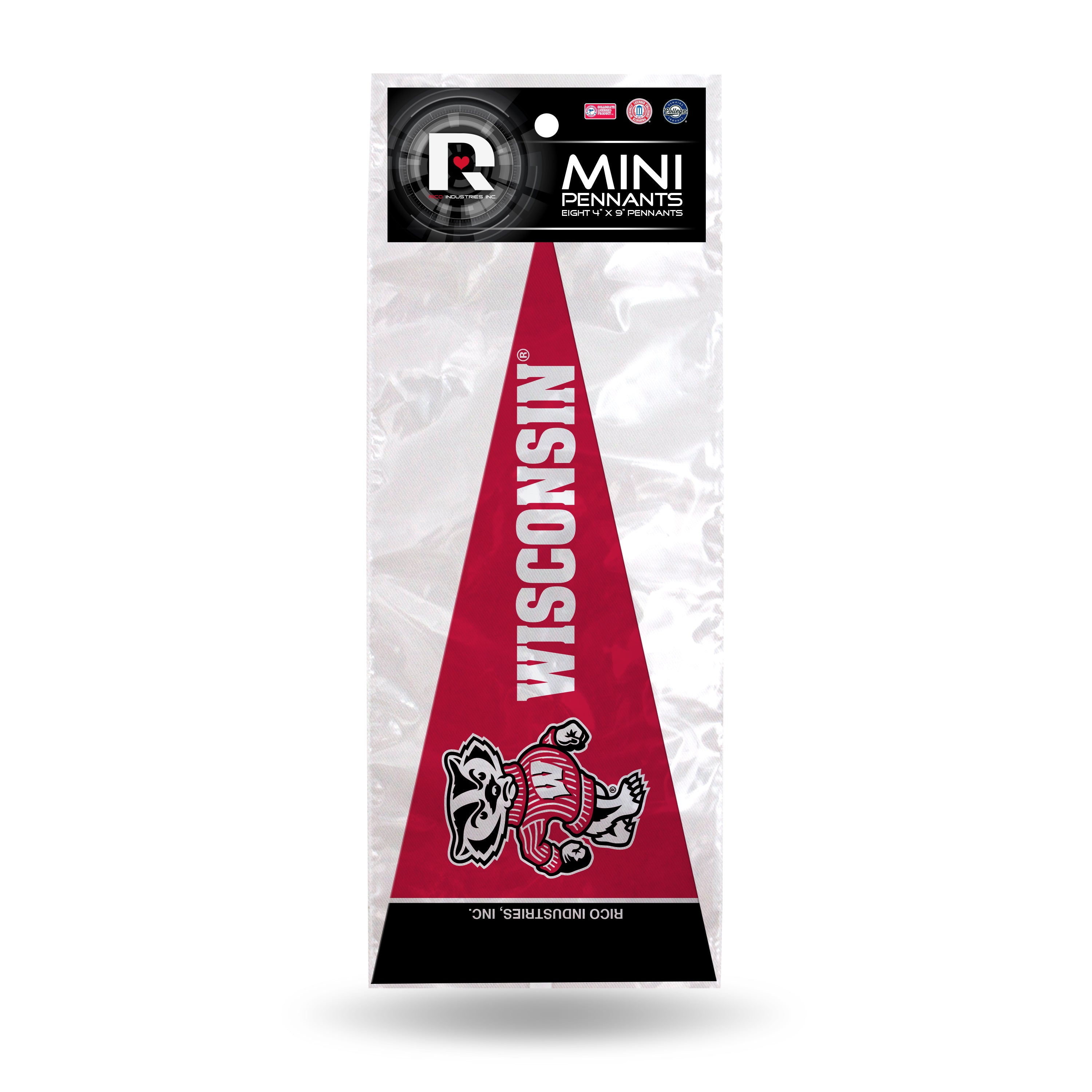 Wisconsin Badgers 8 Piece Mini Pennants Set