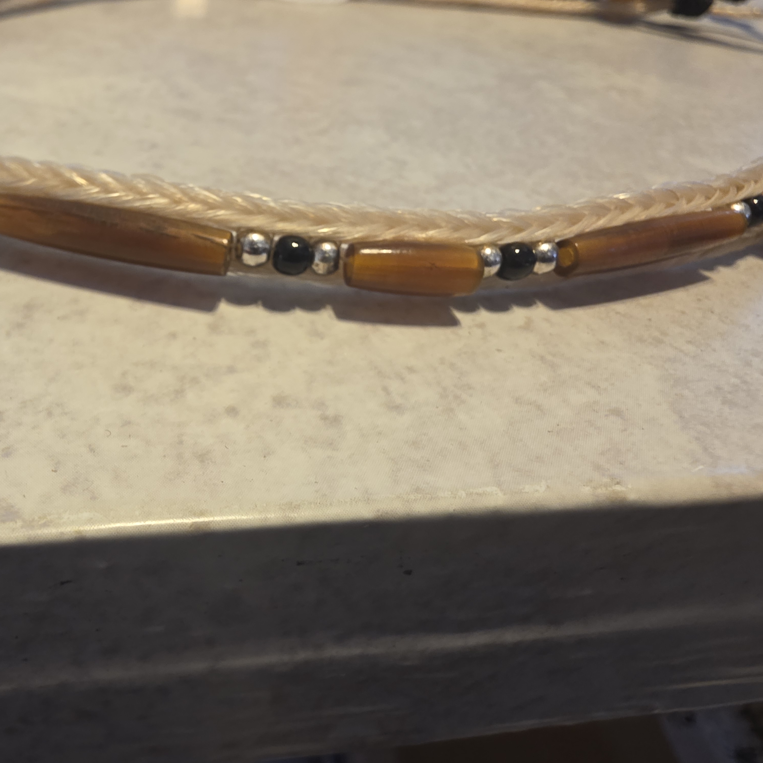 HH HB w/ BONE INSET  Brn w Blk & Turq Accent