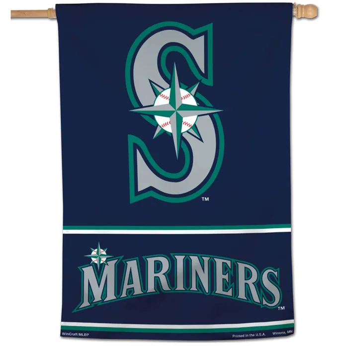 Seattle Mariners Wordmark Vertical House Flag 28x40"