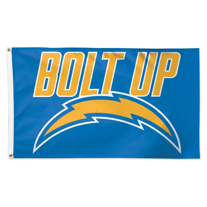 Los Angeles Chargers Deluxe 'Bolt Up" Slogan Flag 3x5'