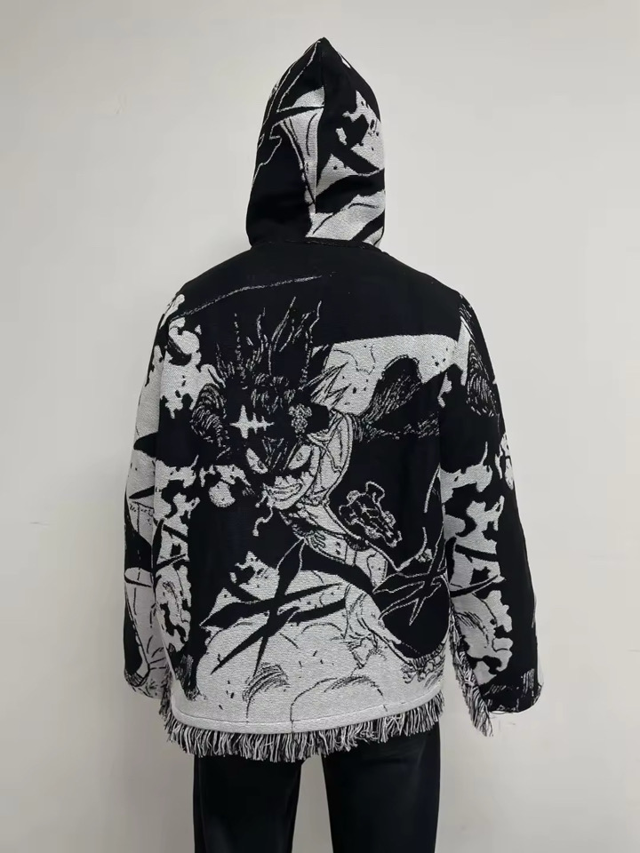 Hoodie: Anime Tapestry Hoodie Black Clover, image 3