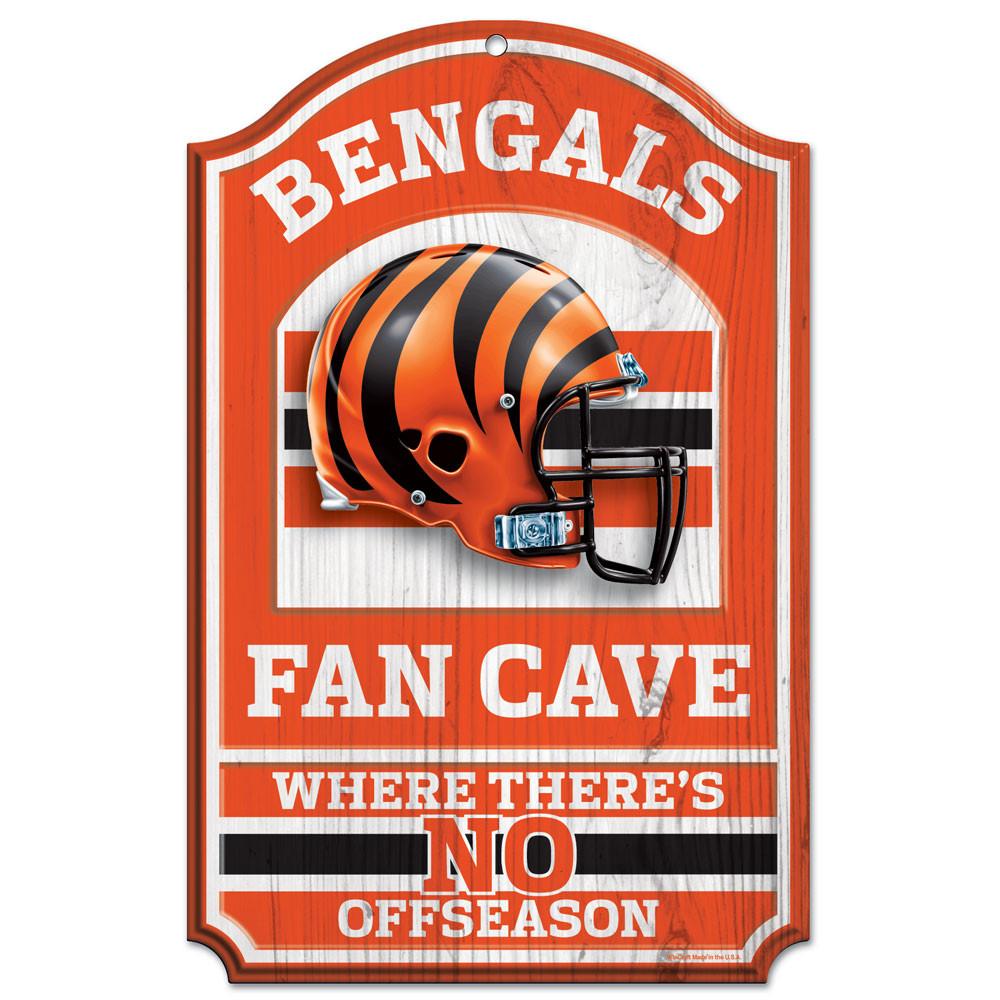 Cincinnati Bengals Wood Fan Cave Sign 11x17"