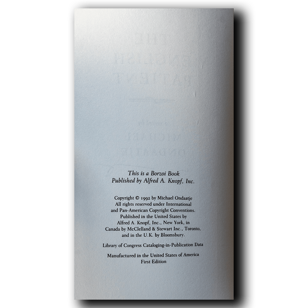 Ondaatje, Michael -- The English Patient Proof [Book]