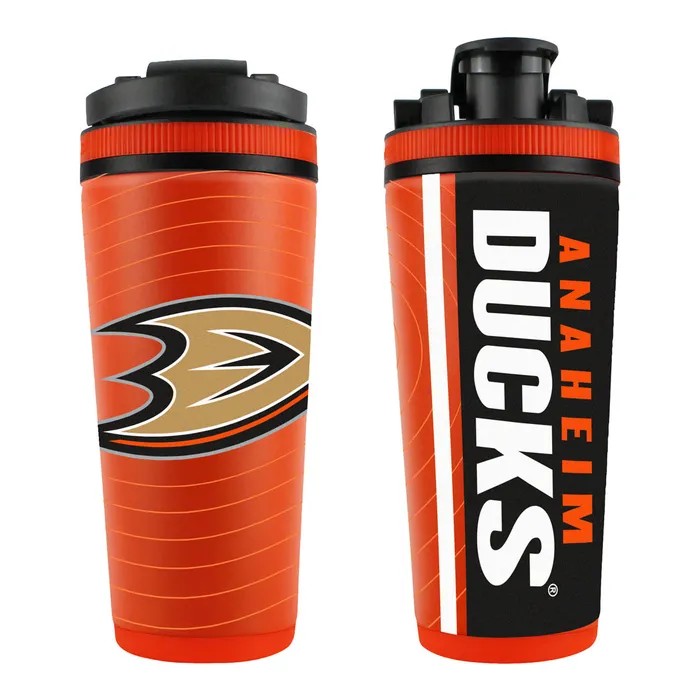 Anaheim Ducks Retro Orange Sonar Stainless Steel 4D Ice Shaker 26oz