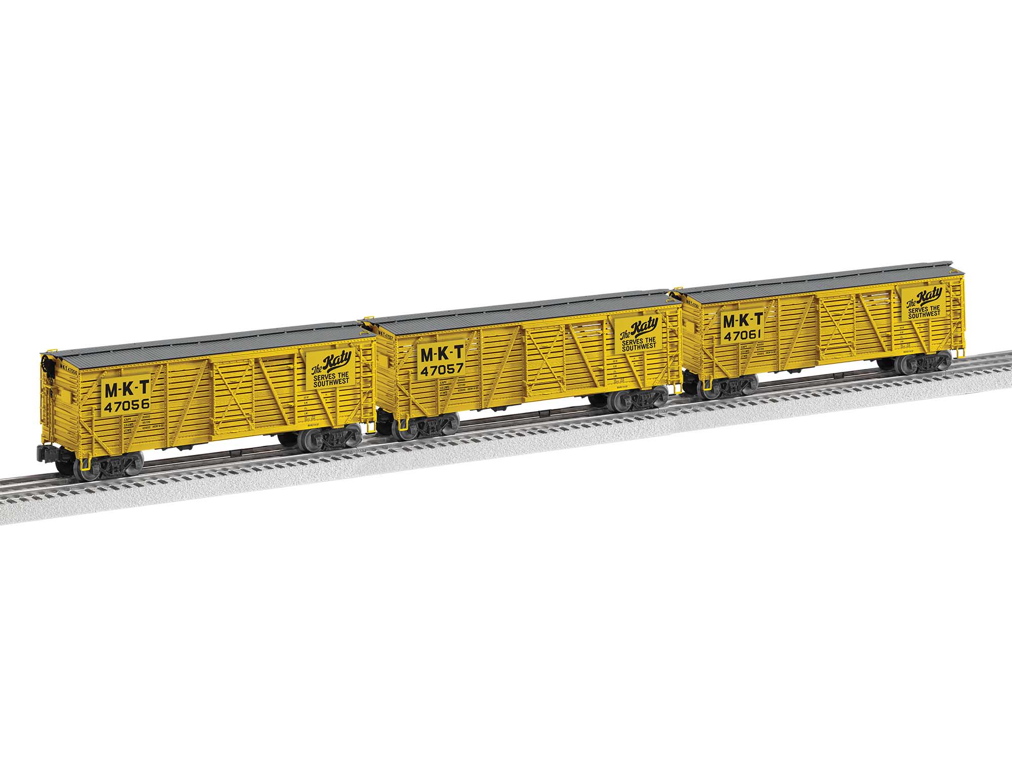 Lionel Missouri Kansas & Texas Vision Line Stock Car O Scale 3 Pack 2026860