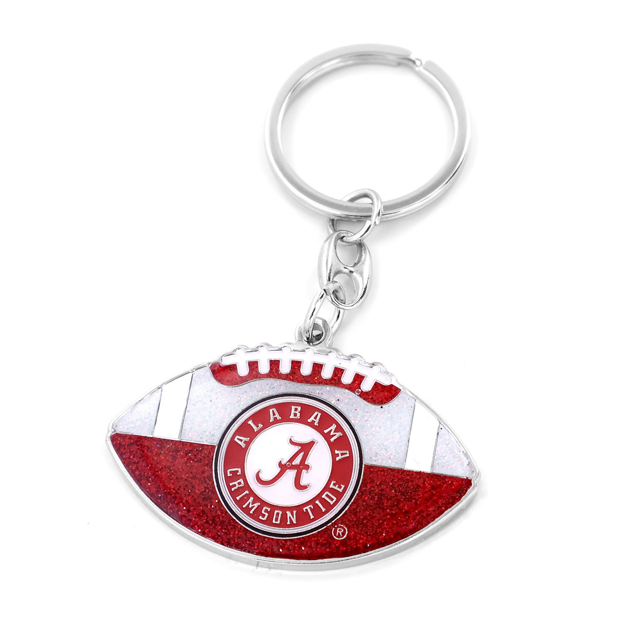 Alabama Crimson Tide Glitter Football Keychain