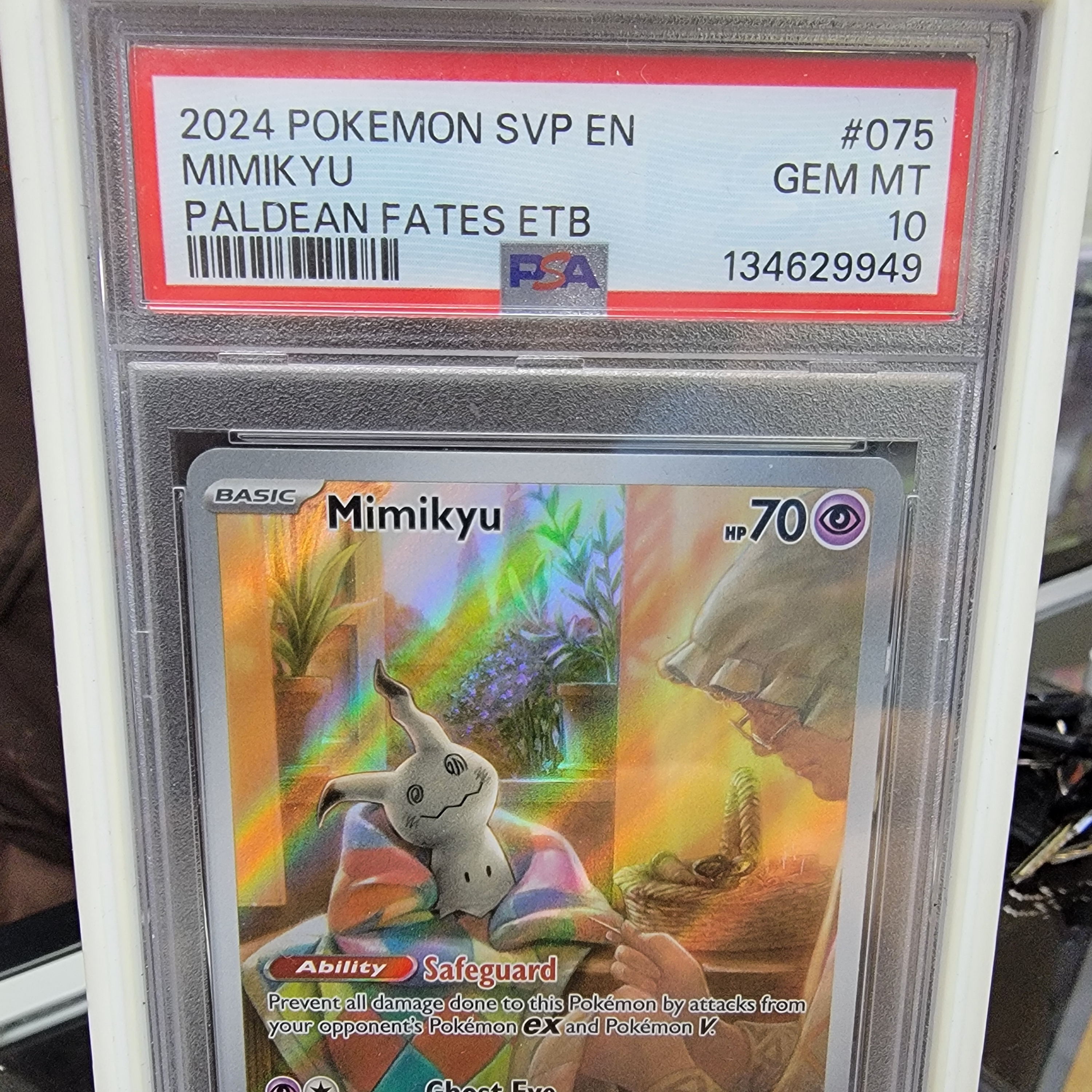 Psa 10 Mimikyu ETB Promo Graded Card