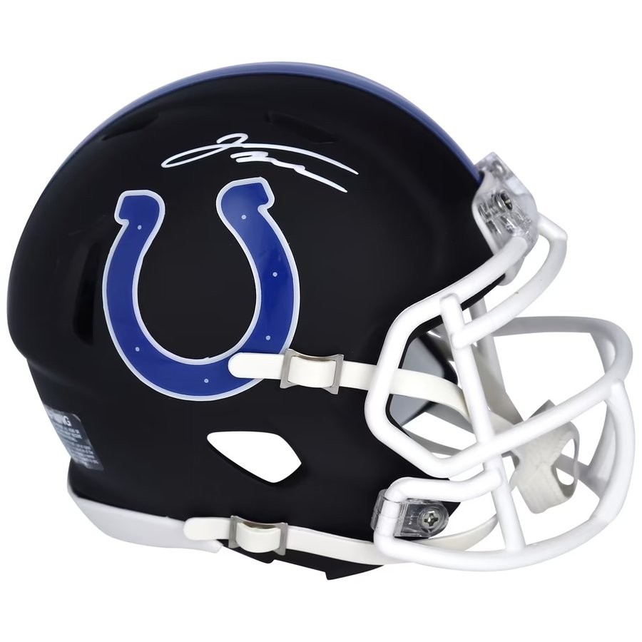 Indianapolis Colts Jonathan Taylor Autographed Riddell Black Matte Speed Mini Helmet - Fanatics Authenticated