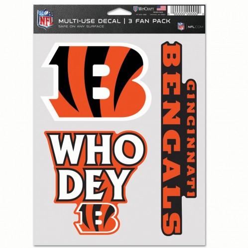 Cincinnati Bengals Multi Use 3 Pack Fan Decals