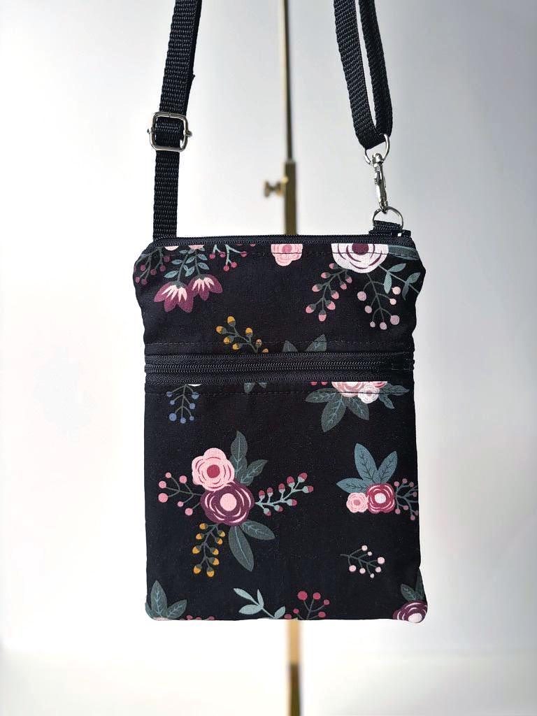 Small Crossbody Bag – Sweet Floral on Black, photo 5 of 6