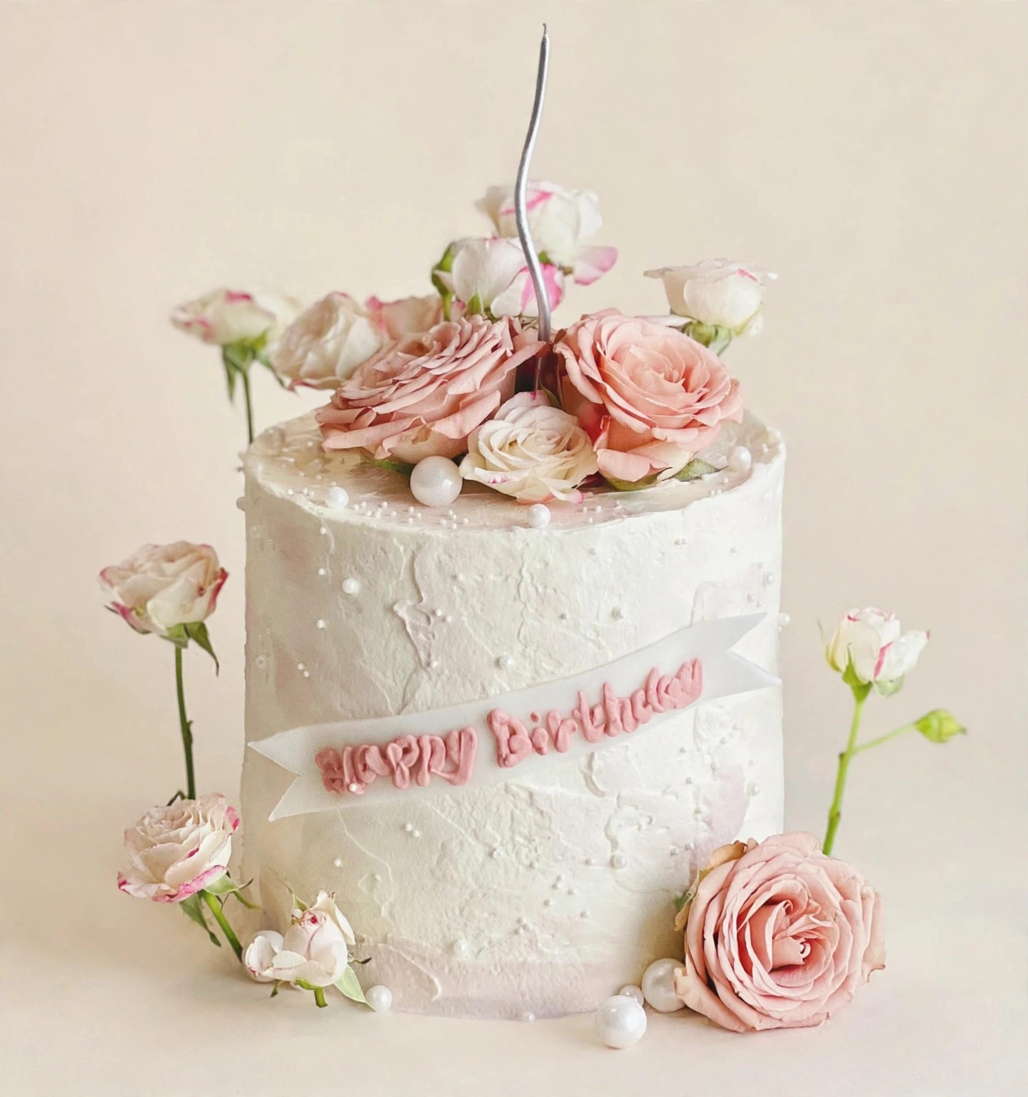 Dusty Rose Birthday Cake — HoneyMe Bakery, Bellevue