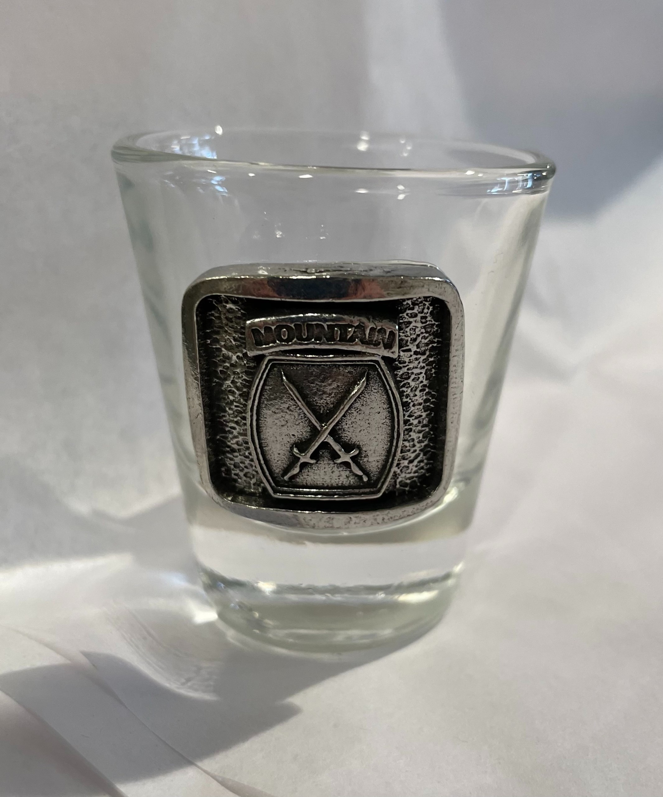 10th Mountain Division Pewter Logo Shot Glass