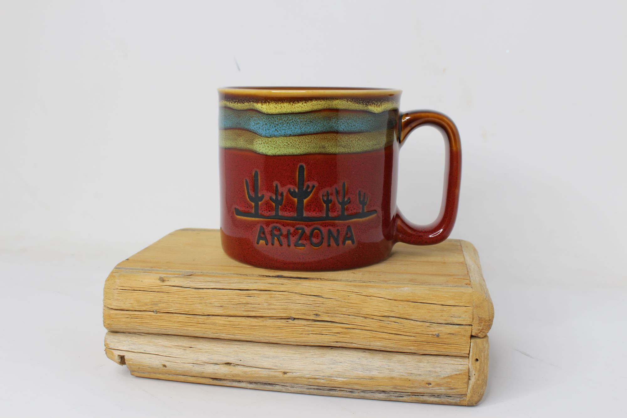 Mug-Stoneware w/etched cactus