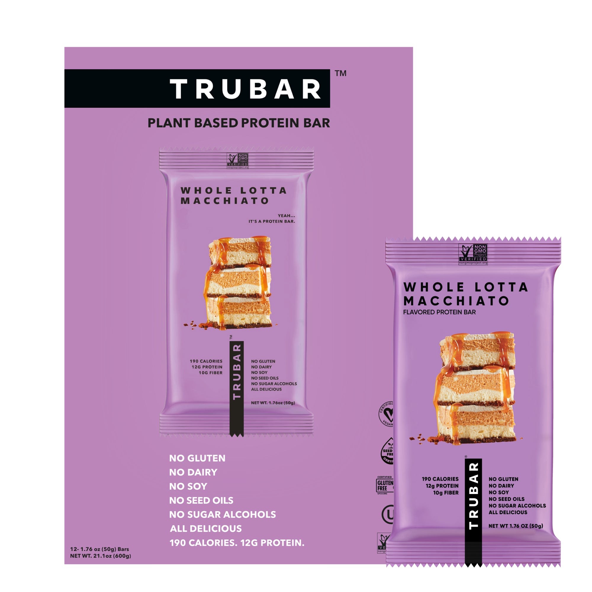 TRUBAR Protein Bar Whole Lotta Macchiato 1.76oz 12ct