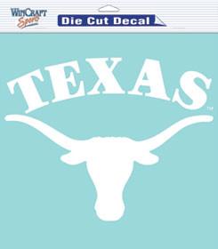 Texas Longhorns White Perfect Cut Decal 8x8"